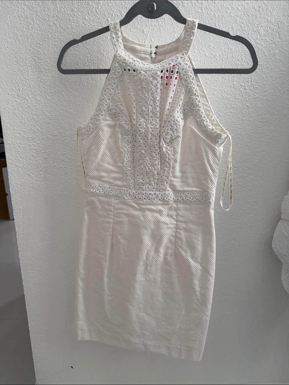 Lilly Pulitzer White Crochet Halter Mini Dress